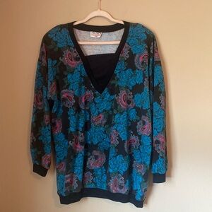 Ms.Tops California Vintage Women’s Floral Paisley Long Sleeve Sweatshirt Size 24